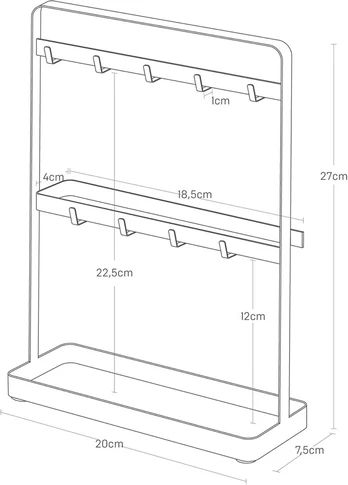Yamazaki home smart raktų pakaba, balta