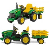 Vaikiškas elektrinis traktorius Peg Perego John Deere Ground Force, geltona/žalia kaina