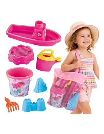 WOOPIE Sandbox Set with Boat and Bag Accessories 9 pcs Rožinė Beach