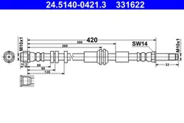 ATE 24.5140-0421.3 Brake hose
