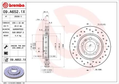 Stabdžių diskas BREMBO 09.A652.1X kaina