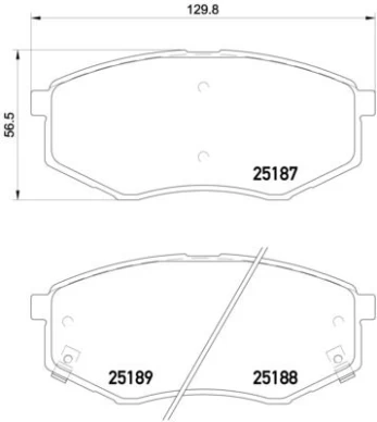 Stabdžių trinkelių rinkinys, diskinis stabdys BREMBO P 30 055X