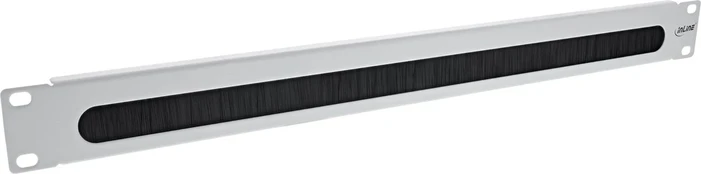 InLine® 19" cable entry plate with brush, 1U, RAL 7035 pilkas
