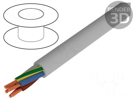 Wire | JB-750 | 4G4mm2 | unshielded | 450/750V | PVC | Cu | stranded | grey