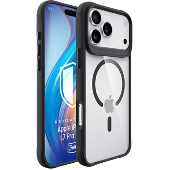 Dėklas 3mk Satin Armor MagCase for iPhone 17 Pro Max - Transparent Juodas