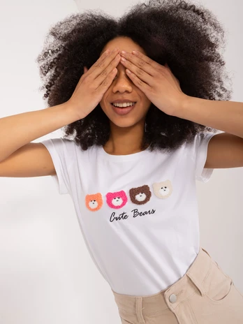 Basic Feel Good Moteriška balta palaidinė su aplikacija