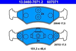 ATE 13.0460-7071.2 Brake pad set