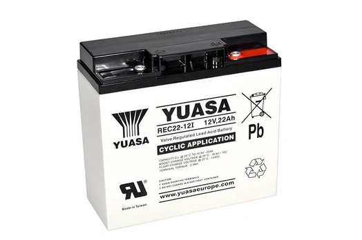 YUASA REC22-12 12V 22Ah AGM VRLA akumuliatorius