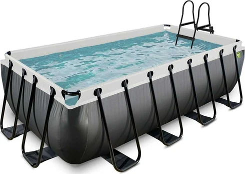 EXIT Juodas Leather pool 400x200x100cm with sand filter pump - juodas