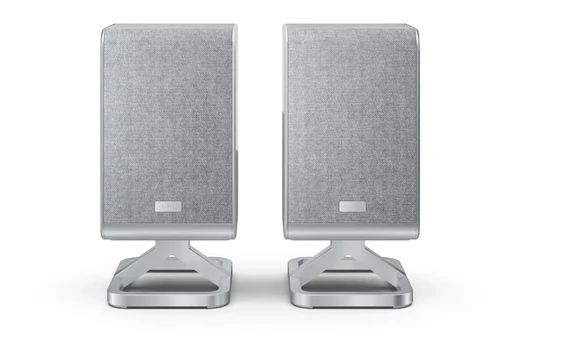Sharp HT-SPR52021(SL) Q Soundbar 2.0.2 Wireless Rear Surround Speakers, Silver | Sharp
