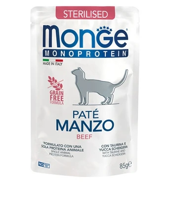 Monge Monoprotein Sterilised konservai katėms su jautiena, 85 g
