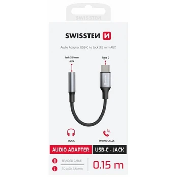 Swissten USB-C to Jack 3.5mm Audio Adapteris 15cm