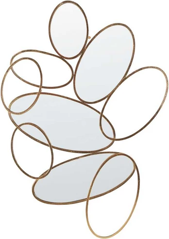 Beliani Sieninis veidrodis DECIZE 113 cm 77 cm metalinis auksinis