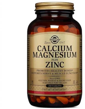 Solgar Kalcis magnis ir cinkas 250 tablečių
