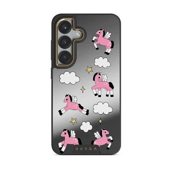 Cloud Hopping - Samsung Galaxy S25 Case, Elite Mirror Dark (Magnetic) / Gold