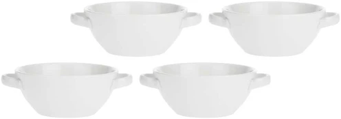 4 apvalių terrine kepimo indų rinkinys - baltas, 650 ml