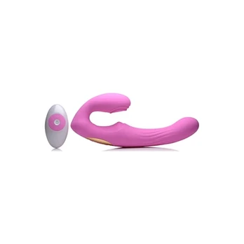 XR Brands U-Pulse Silicone Pulsating Strapless Intimate System, Juodas