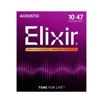 Elixir 16152 Nanoweb Phosphor Bronze 12-stygei gitarai