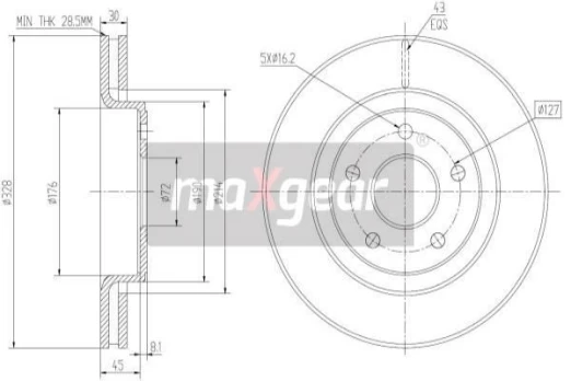Stabdžių diskas MAXGEAR 19-2323