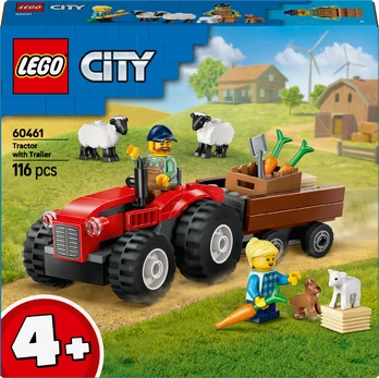 LEGO City 60461 Raudonas ūkio traktorius su priekaba ir avimi