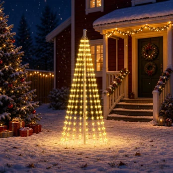 Kalėdų eglutės lemputės su smeigėmis 270 LED Šilta balta ir
