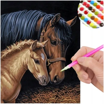 Diamond painting arkliai mozaika deimantinė aplikacija arklys 5d