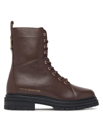 Tommy Hilfiger Auliniai batai Th Emboss Grain Leather Boot FW0FW09553 Ruda