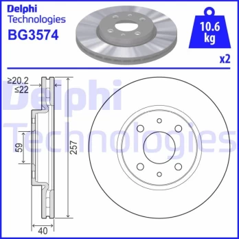 Stabdžių diskas DELPHI BG3574