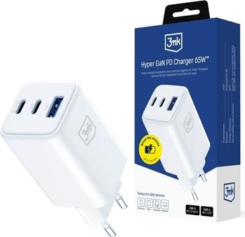 3mk Hyper GaN Charger 65W QC4+ balta