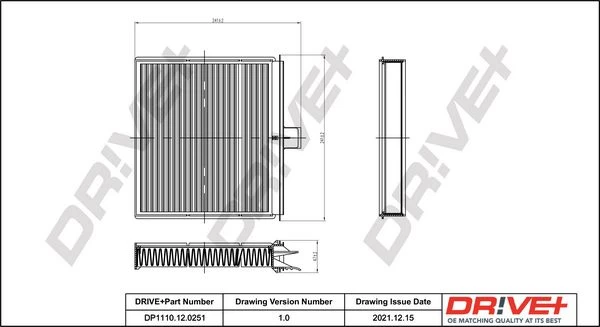 Filtras, salono oras Dr!ve+ DP1110.12.0251