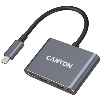 CANYON hub DS-3 3in1 USB-C Dark Pilkas
