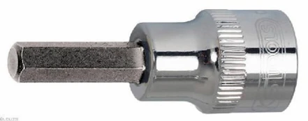 Antgalis galvutė 1/4" CHROME+ 5mm, KS Tools