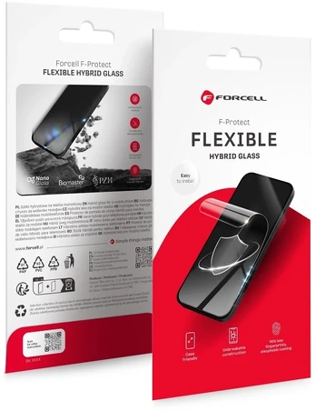 Hybrid glass to iPhone 17 PRO / 18 PRO Forcell Flexible 5D juodas