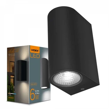 Fasado šviestuvas Videx LED 6W, IP54, juodas
