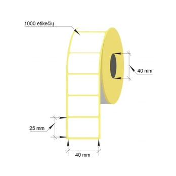 Universal Thermal labels 40x25/40, 1000 labels