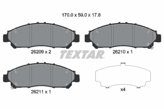 TEXTAR 2620901 Brake pad set