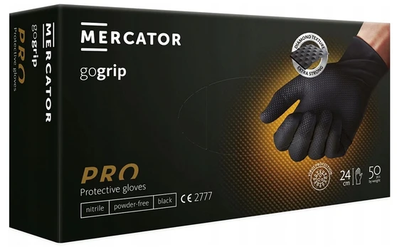 Mercator Gogrip Juodas Nitrilo pirštinės L
