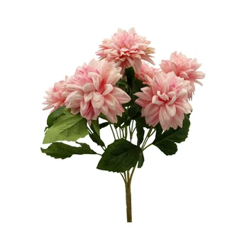 Rožinė dirbtinė jurginų puokštė, 40 cm