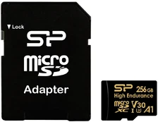 Silicon Power memory card microSDXC 256GB High Endurance + adapter kaina
