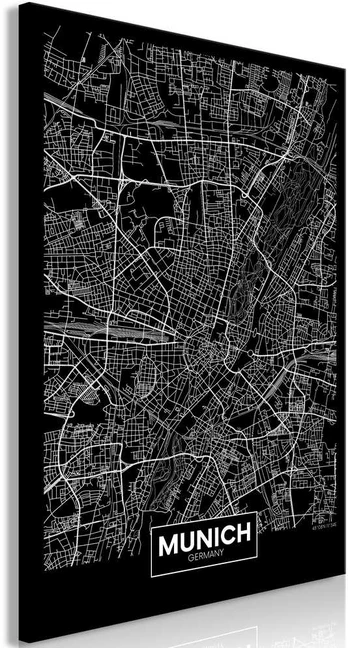 Artgeist Paveikslas - Dark Map of Munich (1 Part) Vertical