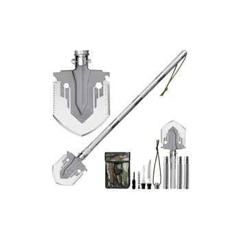 Lean Military Shovel 16 in 1 Tactical Survival Tools Knife Fire Starter Cleaver