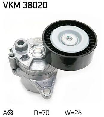 diržo įtempiklis, V formos rumbuotas diržas SKF VKM 38020