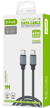 D-Fruit cable USB - C-USB-C 1m, grey (DF440C) | 50474 kaina