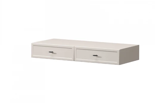 Wall Mounted Dressing Table Lorini - Cashmere / Black Handles T-bar