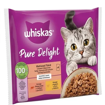 Ėdalas su jautiena, vištiena WHISKAS CLASSIC SELECTION, 4 x 85 g