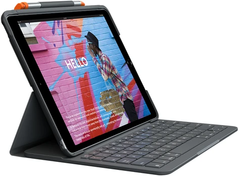 Klaviatūra Logitech SLIM FOLIO FOR IPAD 7TH AND 8TH/GENERATION GRAPHITE - CH CENTRAL