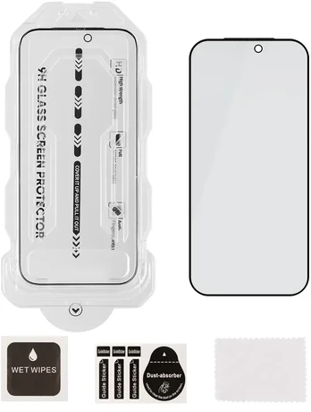 OBAL:ME Privacy 5D Glass Screen Protector with Applicator for Apple iPhone 17/17 Pro Juodas