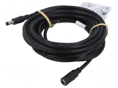 Cable | DC 5,5/2,1 plug,DC 5,5/2,1 socket | straight | black | 5m kaina