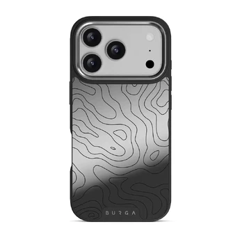 Wild Terrain - Minimalist iPhone 17 Pro Case, Elite Mirror Dark (MagSafe) / Silver