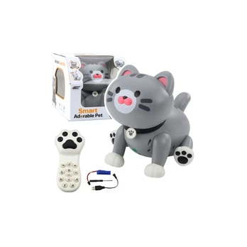 Lean Toys Interactive Robot Kitten Remote Controlled RC Remote Control Gray